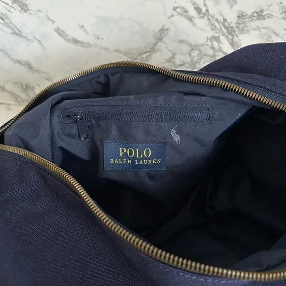 Polo Ralph Lauren Varsity Logo Patches Newport Canvas Duffle Bag PWing Bear CP93